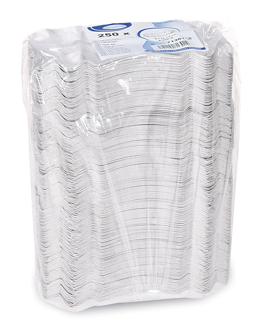 12830 1 papierova miska hranata biela 14 x 9 x 3 cm 250 ks