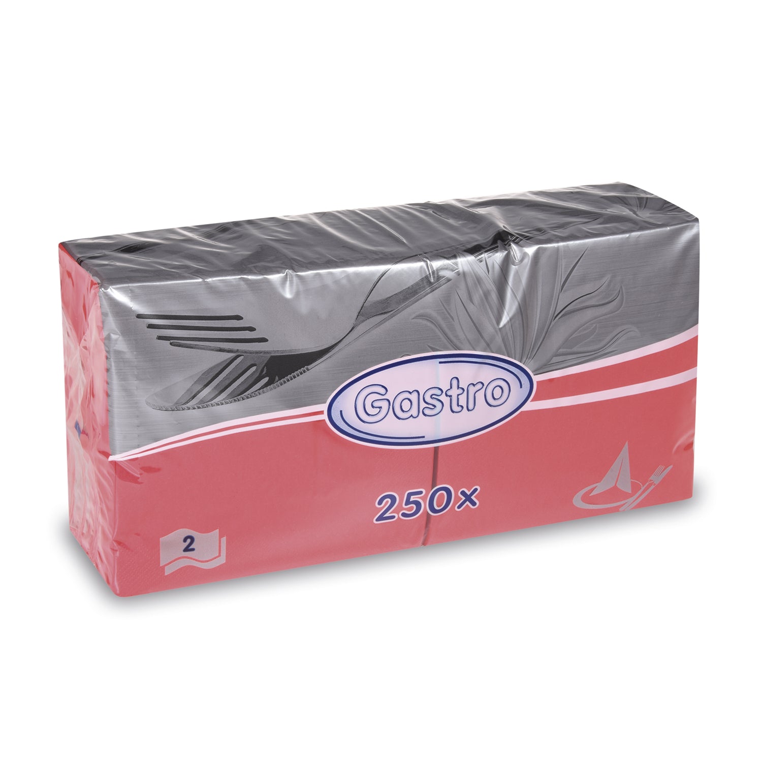 13322 1 obrusok 2vrstvy cerveny 33 x 33 cm 250 ks