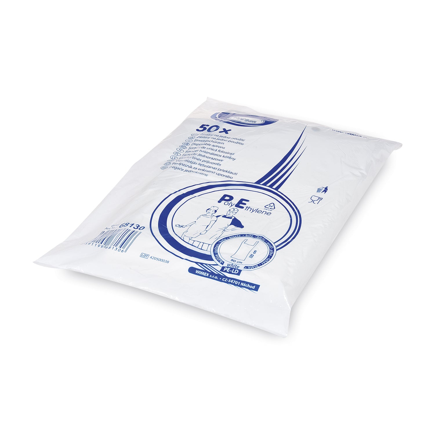 13550 1 zastera ldpe jednorazova biela 50 ks