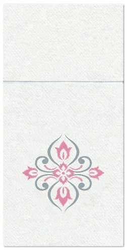 13892 obrusky airlaid 25ks 40x40 cm ruzovy dekor