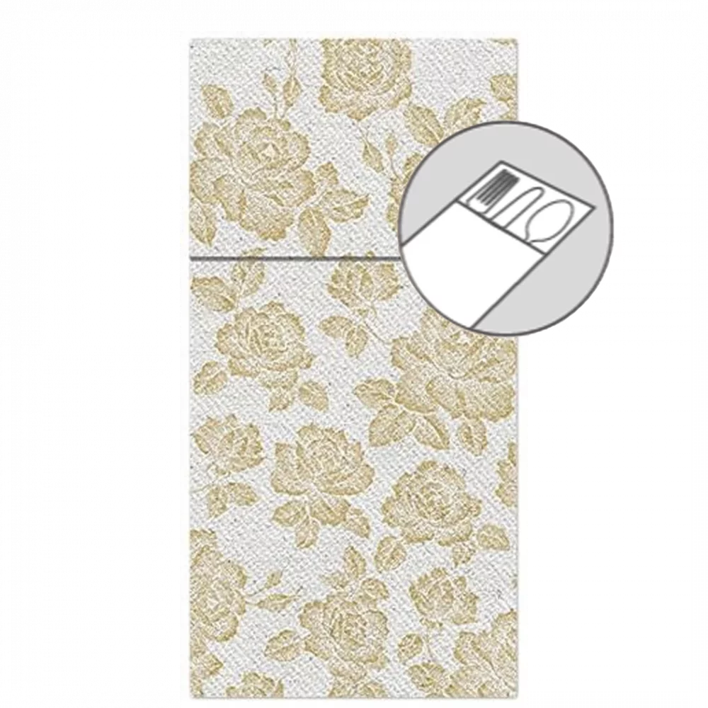 13943 obrusky airlaid 40x40 cm 25ks zlate ruze