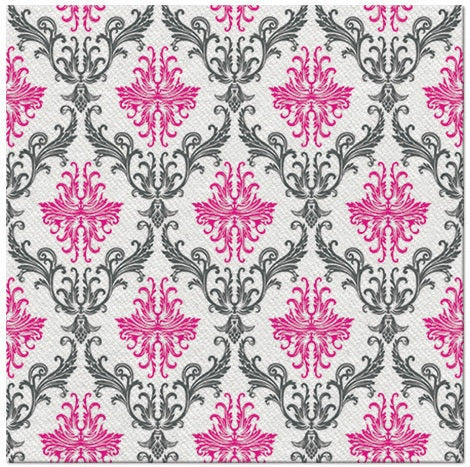 13991 obrusky airlaid 40x40 cm 50ks ruzovy ornament