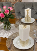 14057 obrusky airlaid 50ks 40x40 cm kralovska cipka zlata