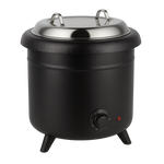 čierny kotlík na polievku