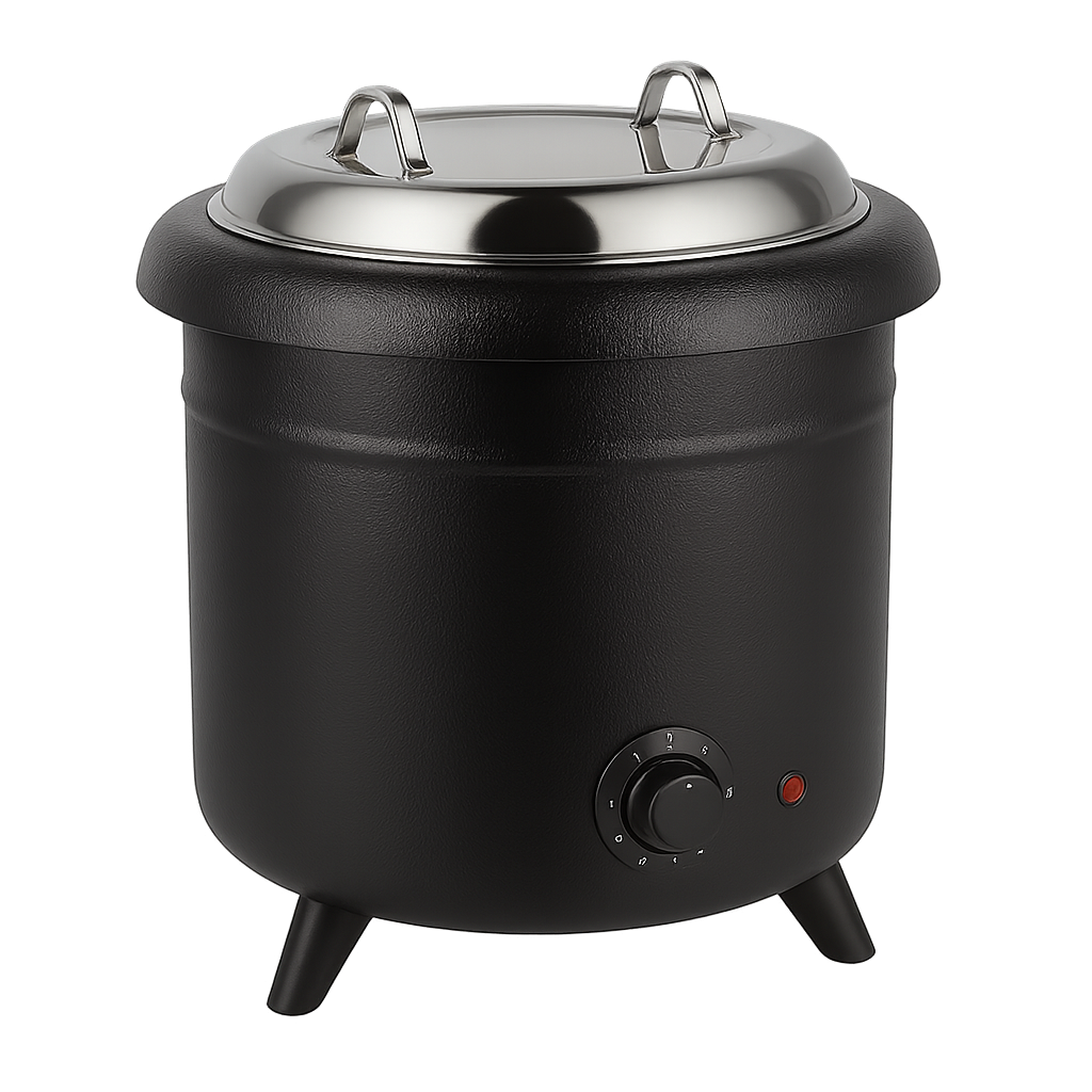 čierny kotlík na polievku