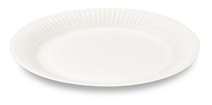 Papierový tanier biely [100 ks] (Balenie 100 ks, Materiál PAP - 100% celulóza, Priemer Ø 23 cm)