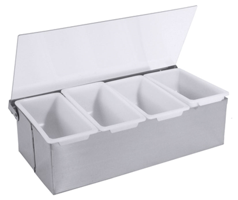 zásobník na ingrediencie nerez plast 4 priehradky