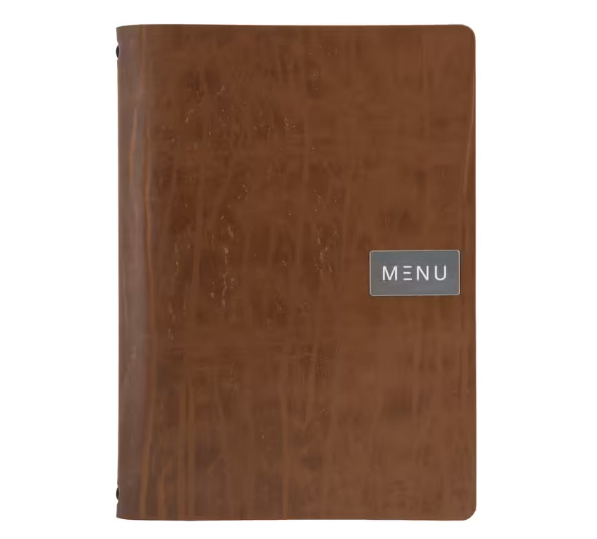 jedálne lístky A4 Kožený hnedýž