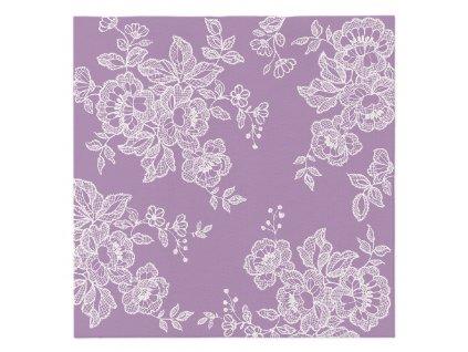 19436 1 obrusky 40x40 cm 50ks cipka fialova