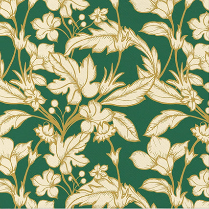 19496 obrusky paw airlaid 40x40 cm kvetinovy vzor tmavozeleny