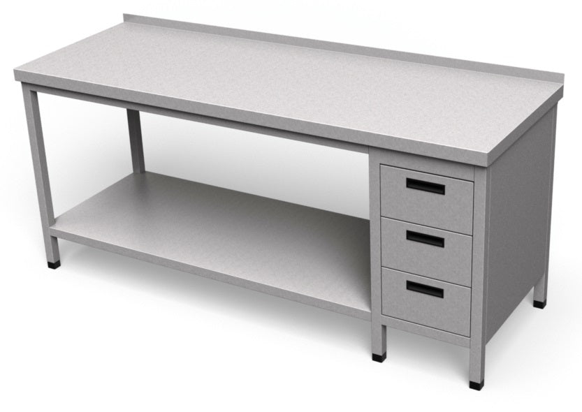 Pracovný stôl so zásuvkami a policou dlhý PS 26