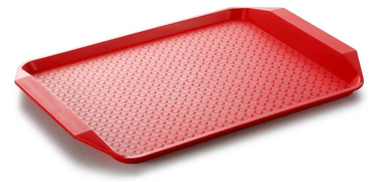 21498 podnos cerveny s uchytmi 42 5x30x3 5 cm