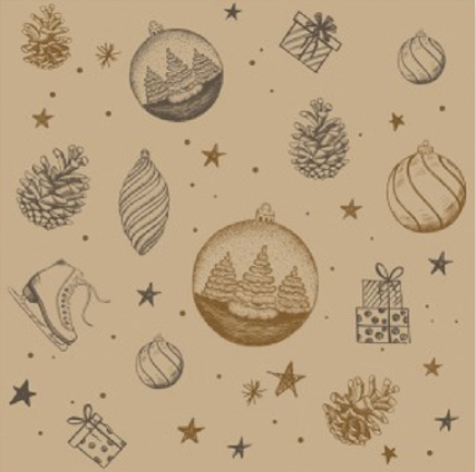 obrusok_3_vrstvovy_hnedy_vianoce_33x33_cm_20_ks