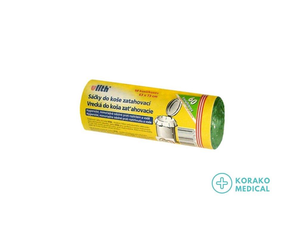 21450 vrecko do kosa hdpe zatahovacie zelene 63 x 73 cm 60l 10 ks