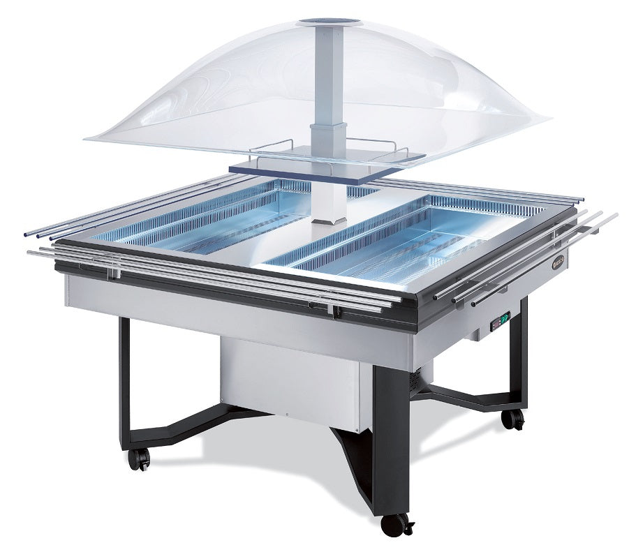 Výdajné chladiace vozíky (Rozmer,Typ 185x185x170 cm - s dráhou na podnosy)